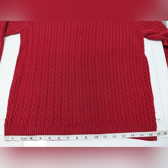 Simons Contemporaine women's red vintage cable knit sweater size M - Picture 8 of 10